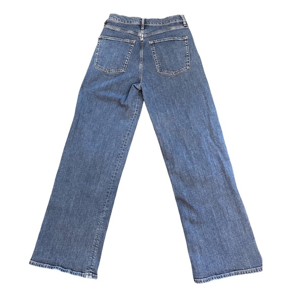 Pilcro Wide Leg High Rise Medium Blue Wash Denim Jean Size 29 - Picture 2 of 11